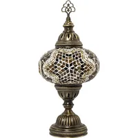 Lampe de bureau LED en mosaïque de verre teinté de conception européenne, fabriquée à la main en Turquie, avec abat-jour en bronze multicolore, indice de fidélité des couleurs élevé 95, pour table de chambre