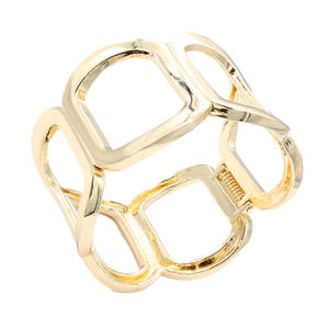 Bracciale Rigido Extra LaRose Placcato Oro con Chiusura a Cerniera, Gioiello Geometrico Raffinato Unisex per Uso Quotidiano - Product Image 3