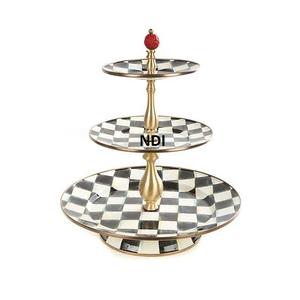 แท่นวางเค้กผลไม้แบบโลหะวางเค้กแบบทันสมัยแท่นวางเค้กแบบปรับแต่งได้หลายระดับ - Product Image 3