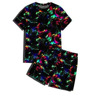 Conjunto de Camisa y Pantalones Cortos de Verano para Hombre, 2 Piezas, 100% Algodón, Transpirable, Estampado, con Logotipo Personalizado al por Mayor - Product Image 6