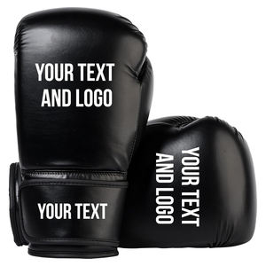 2025 logotipo personalizado 12oz PU guantes de boxeo de cuero muñeca con cordones equipo de kickboxing profesional tamaños 8oz 10oz patrón impreso - Product Image 1