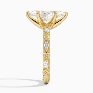 Exquisite 10K Gold Engagement and Wedding <b>Ring</b> Luxury Glamour with Radiant Symmetry Lab Grown Diamond <b>Fine</b> <b>Rings</b> - Product Image 3