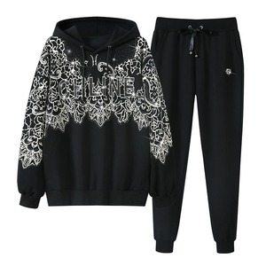 Chándales bordados para hombre Sudadera de algodón con lavado ácido Conjunto de pantalones de chándal y Sudadera con capucha de dos piezas Conjuntos para hombre - Product Image 4