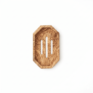 Olive Wood Hexagon Slotted <b>Soap</b> <b>Dish</b>, Self-Draining Bar <b>Soap</b> <b>Holder</b> for Bathroom & Kitchen, Wholesale - Product Image 1