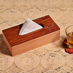 Caja de pañuelos de madera de calidad superior con detalles hechos a mano Acabado de caja de pañuelos de palisandro hecho a mano por CRAFT ZONE EXPORT - Product Image 5