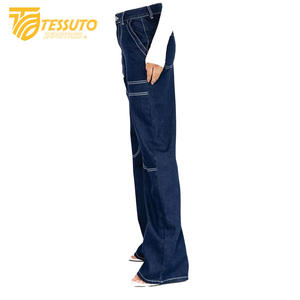 Pantalones cargo de cintura alta para mujer Vaqueros de cintura alta elegantes - Product Image 1