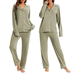 Pijamas para Mujer, Algodón Personalizado, Bambú Suave, Ropa de Estar por Casa, Pijamas de Lujo, Ropa de Dormir para Mujer, Pantalones a Rayas, Conjuntos de Pijamas para Mujer - Product Image 2