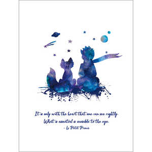 Impresión Artística del Principito, Diseño Minimalista de Naturaleza Muerta, Solo con el Corazón - Product Image 4