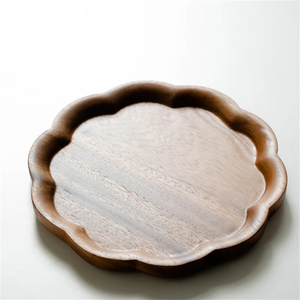 Plateau en bois le plus vendu en gros noyer naturel de haute qualité finition fleur conception acacia nourriture thé plateaux de service de l'inde - Product Image 1