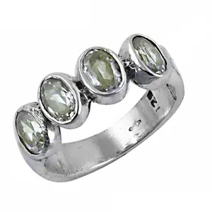 แหวนหินโทแพซทรงรีทำมือ สไตล์โรแมนติก สำหรับผู้หญิง - เครื่องประดับหินธรรมชาติสไตล์โบโฮ - Product Image 1