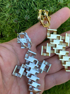 Cuban Style <b>Cross</b> Fine Jewelry Pendants & <b>Charms</b> with Round Cut VVS Diamond Gold Plating Iced Out Hip Hop <b>Charm</b> Made of Silver - Product Image 6