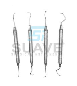 Outils de nettoyage endodontique dentaire Crochet double parodontal dentaire en acier inoxydable avec détartreur par SUAVE SURGICAL INSTRUMENTS - Product Image 1