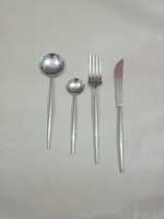 Ensemble de couverts en acier miroir 5 pièces Vintage noué fin solide couverts à manger couverts