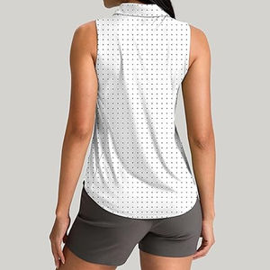 Custom Logo Breathable Full Allover Print Slim Sports Zip Neck Golf Polo <b>Sleeveless</b> <b>Ladies</b> Golf Clothes Woman's Golf Sports Set - Product Image 3
