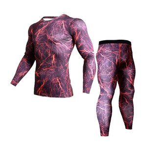 Conjunto Deportivo Casual de 2 Piezas para Hombre, Compresión, Manga Larga, Color Sólido, para Gimnasio, Entrenamiento, Fitness, Yoga, Personalizable - Product Image 4