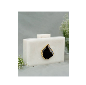 Bolso de tela de resina para mujer, diseño superior, bolso de mano blanco y color trasero, regalo de boda y regalo de cumpleaños, uso de fiesta - Product Image 1