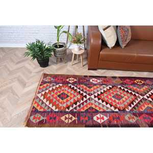 Alfombra Turca Vintage de 2.9x9.5 pies, Alfombra de Pasillo, Alfombra de Lana Roja Herki - Product Image 2