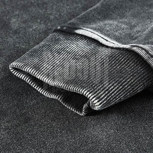 Vente directe d'usine 2025, sweats à capuche pour hommes en denim délavé, logo personnalisé, sweats à capuche en denim délavé uni pour hommes - Product Image 5