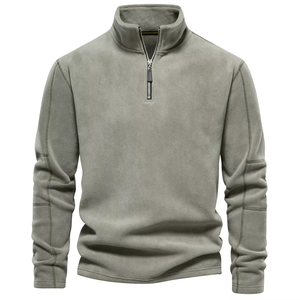 Sweat-shirt d'hiver 100% coton personnalisé pour hommes OEM Sweat-shirt à capuche à manches longues en polaire isolé avec fermeture éclair de haute qualité Motif solide - Product Image 4