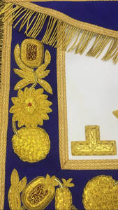 Vintage Fashion Masonic Regalia <b>Apron</b> Past Grand Master Blue Lodge Gold Hand Embroidery Eco-Friendly <b>Leather</b> <b>Aprons</b> - Product Image 3