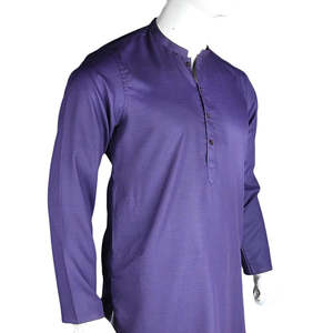 Kurta basique pour homme, coupe ajustée - Violet - Product Image 1