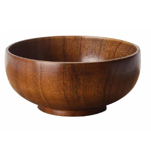 Cuenco de madera resistente para servir, de calidad alimentaria, con acabado antiguo, para uso en el hogar y en fiestas, de la India. - Product Image 1