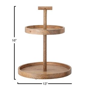 Charming Wooden Cake Stand with Pedestal Base and Round Platform <b>resin</b> epoxy mold for Event Dessert Displays - Product Image 4