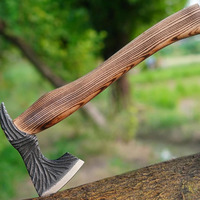 Hache artisanale en acier inoxydable de qualité industrielle avec manche en bois, lame forgée durable, poignée ergonomique, 20 pouces de longueur totale