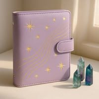 Labo Galaxy Budget Binder Set hadiah A6 perencana Foil emas penutup bintang pena amplop stiker dan pelacak kebiasaan Binder