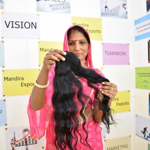 Pas cher naturel en gros remy cuticule aligné jeune femme vierge tissage faisceau ondulé temple indien cheveux humains - Product Image 4