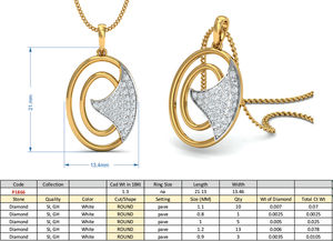 Collar con colgante de piedras preciosas de circón chapado en oro de 18 quilates de moda para mujer Original Dual Circle Sea Wavy Designer Peace Pattern Brass - Product Image 4