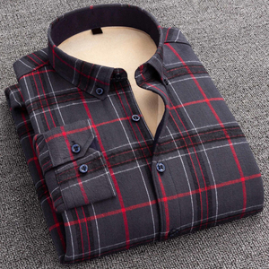 Venta directa de fábrica, camisa a cuadros de franela informal de algodón de manga larga para hombres, ropa diaria para hombres, camisas para hombres - Product Image 3