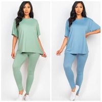 Ensemble de sport 2 pièces pour femme grande taille en polaire, respirant et à séchage rapide, comprenant un t-shirt de yoga moulant et un legging avec soutien-gorge intégré