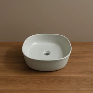 Lavello da bagno in ceramica 44x44x14 cm rotondo opaco bianco - Product Image 1
