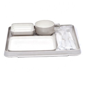Ensemble de vaisselle en plastique pour le <span class=keywords><strong>service</strong></span> de repas en vol, vaisselle réutilisable et durable avec assiettes, bols et tasses - Product Image 2