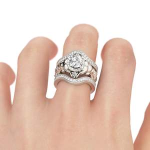 Parures de bijoux raffinés Jeulia, ensemble de 3 pièces, bague éléphant en argent sterling à coupe ronde - Product Image 4