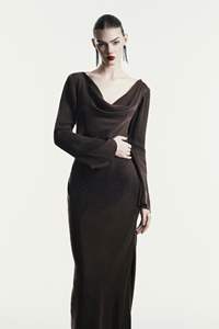 Robe de soirée en drap noir de haute qualité pour femmes, style élégant et décontracté, services ODM, antistatique, fabriqué au Vietnam - Product Image 2