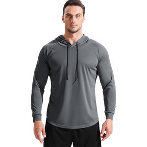 Sudadera con Capucha de Secado Rápido para Hombre, Protección UV, Ropa Deportiva, Manga Raglán, Camiseta con Capucha, Absorbe la Humedad, Rendimiento Superior - Product Image 4