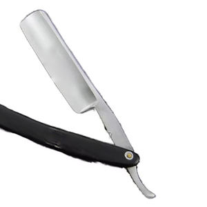 Navaja de Barbero Profesional de Hoja Fija de Acero Inoxidable con Mango de Plástico, Herramienta de Afeitado de Borde Recto para Uso en Salón - Product Image 4
