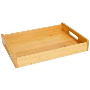 Plateau de service classique pour bar à domicile, en acier inoxydable durable, support à gâteau en bois, plateau de rangement pour desserts écologique - Product Image 2