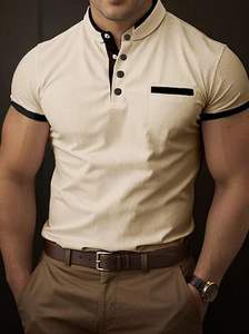 Polo en coton avec logo brodé personnalisé pour hommes Nouveau design Uniforme d'affaires de couleur unie pour le golf Style pour hommes - Product Image 3