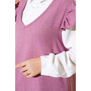 Suéter con volantes Triple Lino Conjunto Rosa polvoriento - Product Image 1