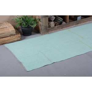 Grand tapis en laine turque vintage vert rustique de 2,8x10 pieds, tapis rectangulaire en peluche classique, patchwork classique pour la décoration de la chambre du couloir - Product Image 5