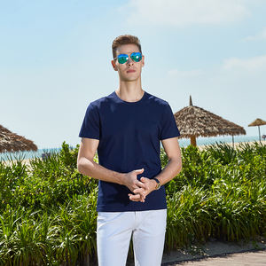 Camiseta con logotipo de serigrafía personalizada de alta calidad Camiseta lisa de algodón 100% mercerizado en blanco para hombres - Product Image 5