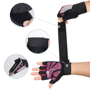 Gants de cyclisme unisexes de bonne qualité à prix de gros, fabriqués au Pakistan, demi-doigts, en cuir, antidérapants, protection UV, pour la pratique du sport et de la gym - Product Image 5