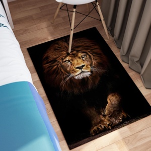 Alfombra Estampada - Alfombras de Leones, Alfombra para Cuarto de Hombre, Alfombras de Vida Silvestre, Alfombras de Animales, Alfombra de Chenilla - Product Image 5