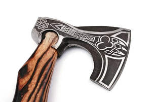 Custom Handmade Industrial Grade High Carbon Steel Viking Hatchet with Leather Sheath for Camping Daily Outdoor Use <b>Survival</b> - Product Image 4