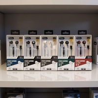Écouteurs filaires Giby GJ-385 Type-C, casque stéréo à basses profondes avec micro, en plastique, design boîte blanche pour smartphone