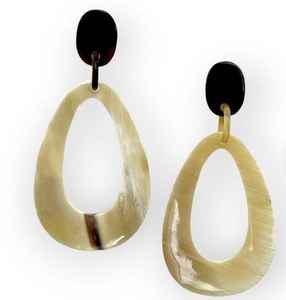Pendientes de cuerno de búfalo para mujer, joyería de moda hecha a mano de la India, accesorio de disfraz, artesanía natural. - Product Image 4