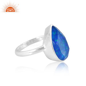 Best Selling Sterling <b>Silver</b> Natural Blue <b>Opal</b> Gemstone Antique Design <b>Ring</b> For Parties Occasions Custom Jewelry Manufacturer - Product Image 4